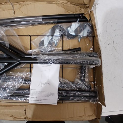 JIEJIERUI HEAVY DUTY CLOTHING RACK WITH WHEELS - 450LBS CAP - 66" X 43" TO 63" X 19" - BLACK (MODEL: CY-301B) image 3