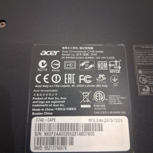 ACER CHROMEBOOK 11, 11.6" WITH INTEL CELERON 3205U, 4GB RAM, 16GB SSD (MODEL: C740-C4PE) image 7