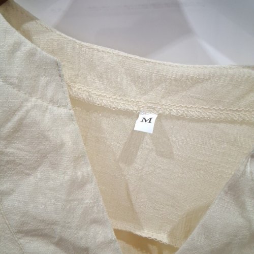 WOMEN'S HIGH LOW HEM LONG SLEEVE TOP - MEDIUM - CREAM image 3