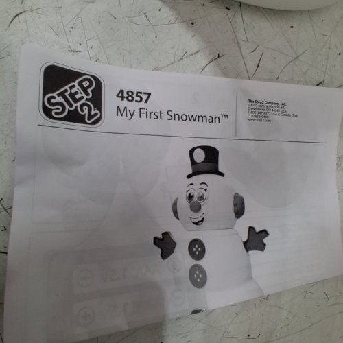STEP2 MY FIRST SNOWMAN - WHITE (MODEL: 4857) image 3