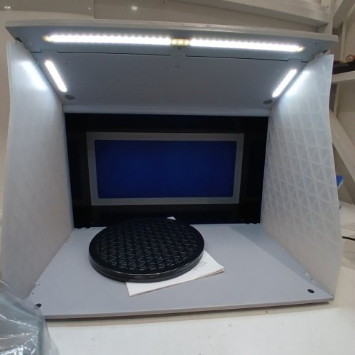 PORTABLE FOLDABLE AIRBRUSH SPRAY BOOTH WITH 4 LED LIGHTS, DUAL EXHAUST FANS, TURNTABLE AND 6FT EXTENSION HOSE - 5.2M³/MIN AIR FLOW (MODEL: AH-310) image 7