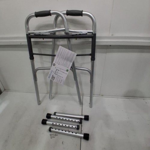 BIOS LIVING STURDY ALUMINUM FOLDING WALKER - 300LBS MAX - SILVER/BLACK - (MODEL: ‎BD770) image 2