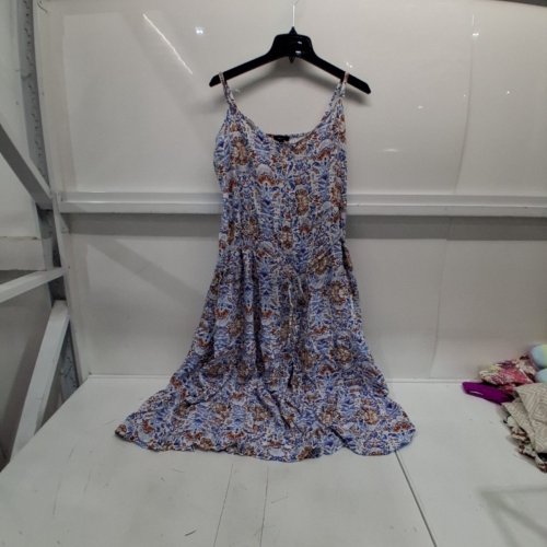 WOMEN'S TIERED MAXI DRESS - LARGE - BLUE/MULTICOLOURED image 2