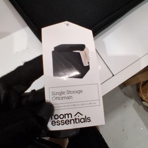 ROOM ESSENTIALS SINGLE SQUARE SMALL DORM STORAGE OTTOMAN - 15" - DARK BLACK image 5