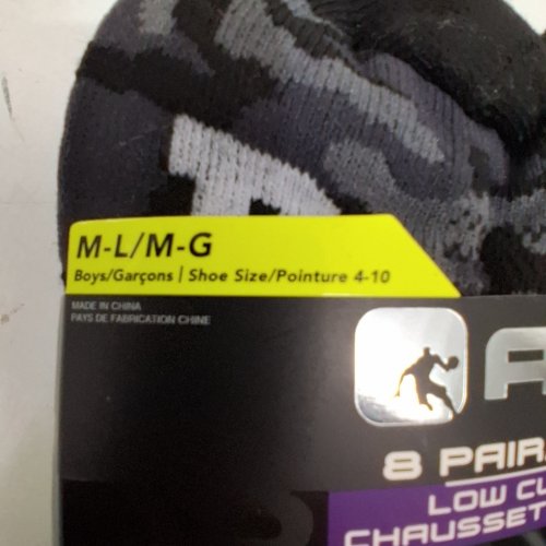 8PR AND1 LOW CUT SOCKS - SHOE SIZE 4-10 - GREY (MODEL: ANB211LC02002) image 4