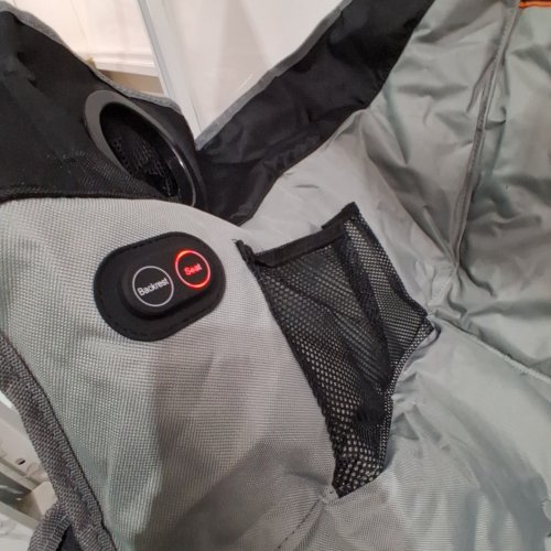 HEATED OVERSIZE CAMPING CHAIR WITH POCKETS & CUPHOLDERS - 500LBS MAX - GREY/BLACK/ORANGE image 3