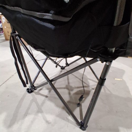 HEATED OVERSIZE CAMPING CHAIR WITH POCKETS & CUPHOLDERS - 500LBS MAX - GREY/BLACK/ORANGE image 5