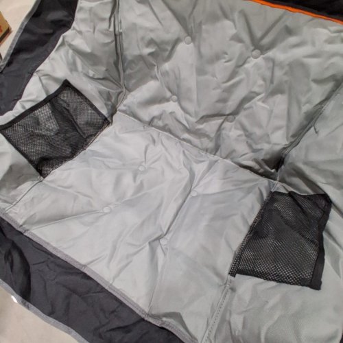 HEATED OVERSIZE CAMPING CHAIR WITH POCKETS & CUPHOLDERS - 500LBS MAX - GREY/BLACK/ORANGE image 6
