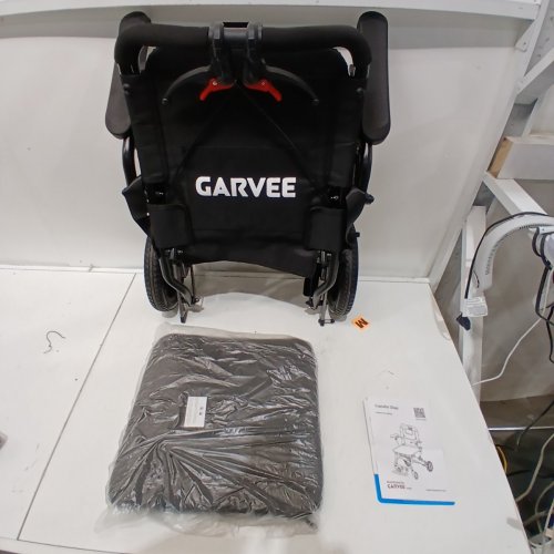GARVEE ULTRA-LIGHT PORTABLE FOLDING TRANSFER WHEELCHAIR WITH HANDBRAKES - 220LBS MAX - BLACK (MODEL: DH01413) image 2