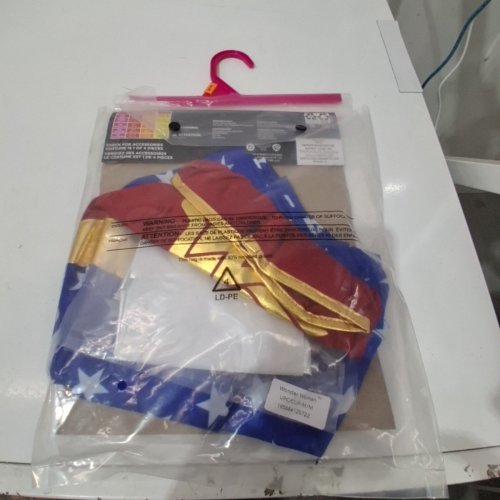 4PC GIRL'S RUBIES DC COMICS WW84 WONDER WOMAN COSTUME - MEDIUM 8/10 - BLUE/RED/GOLD image 4