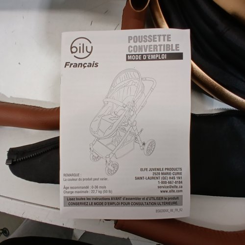 BILU CONVERTIBLE STROLLER - BLACK AND GOLD (ITEM: BS8200GD) image 2