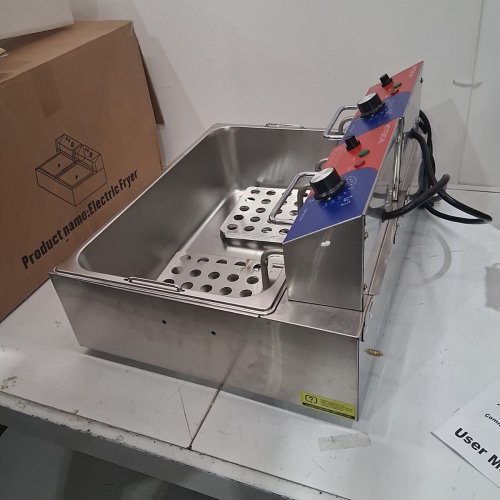 HTTSICHI COMMERCIAL FOOD FRYER - 110-120 V, 3400W - 23" × 17.7" × 11.6" - STAINLESS STEEL (MODEL: SZ-831) image 5