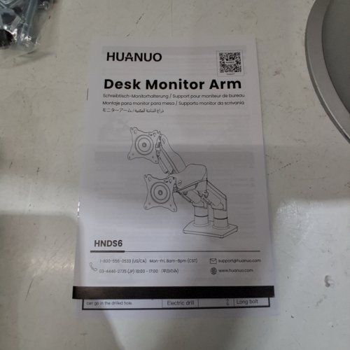 HUANUO DUAL MONITOR STAND - ADJUSTABLE GAS SPRING MONITOR DESK MOUNT VESA BRACKET WITH C CLAMP, GROMMET MOUNTING BASE FOR 13"- 27"COMPUTER SCREENS - 14.4LBS MAX PER ARM - BLACK (MODEL: HNDS6) image 4