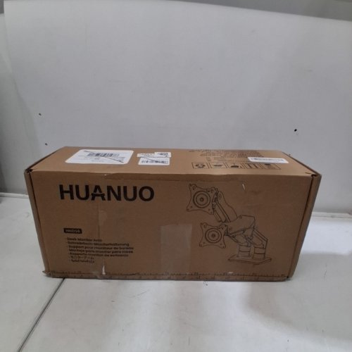 HUANUO DUAL MONITOR STAND - ADJUSTABLE GAS SPRING MONITOR DESK MOUNT VESA BRACKET WITH C CLAMP, GROMMET MOUNTING BASE FOR 13"- 27"COMPUTER SCREENS - 14.4LBS MAX PER ARM - BLACK (MODEL: HNDS6) image 5