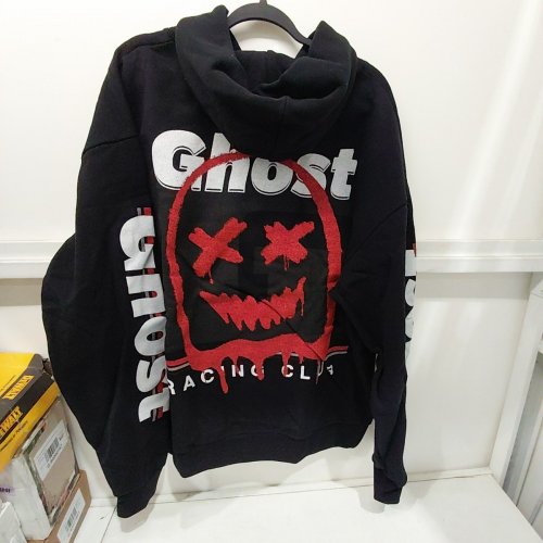 MEN'S GHOST RACING GRAPHIC PULL OVER HOODIE - EXTRA LARGE - BLACK / RED image 4
