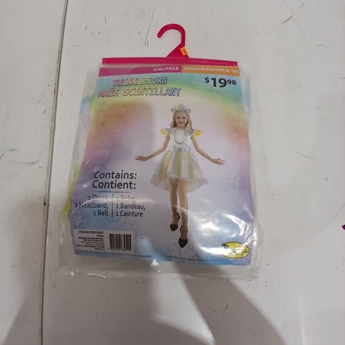 3PC PARTYHOLICS TWINKLECORN UNICORN COSTUME - MEDIUM (8-10) - MULTICOLOUR image 2