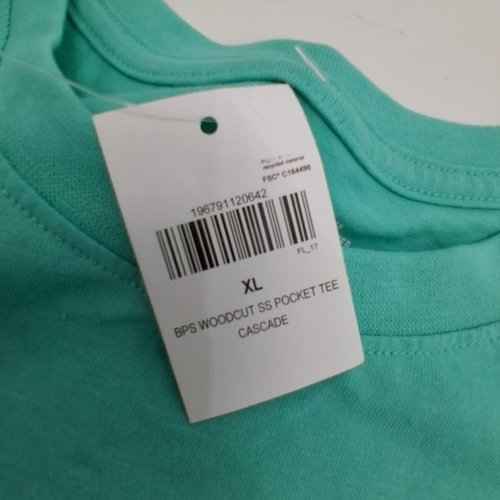 MEN'S BPS WOODCUT LOGO SHORT-SLEEVE T-SHIRT - EXTRA LARGE - AQUA image 3
