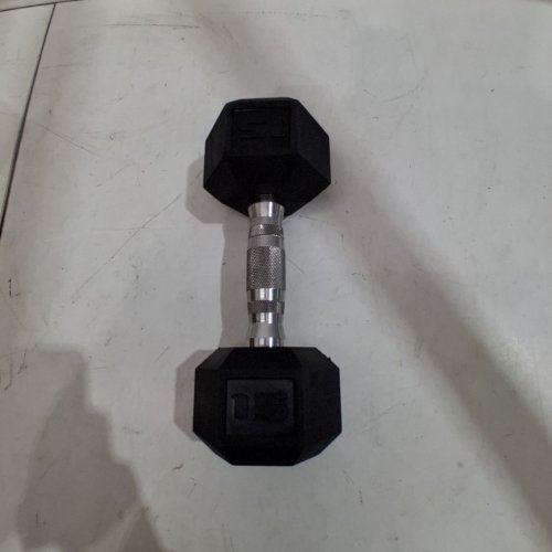 COATED DUMBBELL - 15LB - BLACK/SILVER image 2