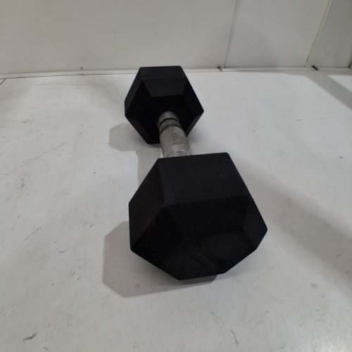 COATED DUMBBELL - 15LB - BLACK/SILVER image 3