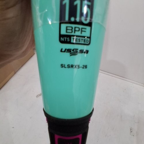 LOUISVILLE SLUGGER SOFTBALL BAT - 31" / -5 - 26OZ - TEAL, PINK AND BLACK (MODEL: SLSRX5-26) image 3