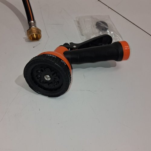 HONGMAI RETRACTABLE HOSE REEL WITH 10 PATTERN NOZZLE -50FT - BLACK / ORANGE image 4