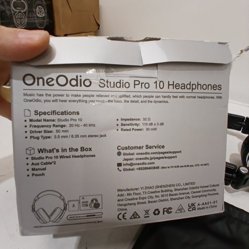 ONEODIO STUDIO PRO 10 MONITOR PROFESSIONAL DJ HEADPHONES FOLDABLE WIRED BASS STEREO HEADSETS & MICROPHONES DUAL-DUTY CABLE 6.3 MM AND 3.5 MM BLACK image 3