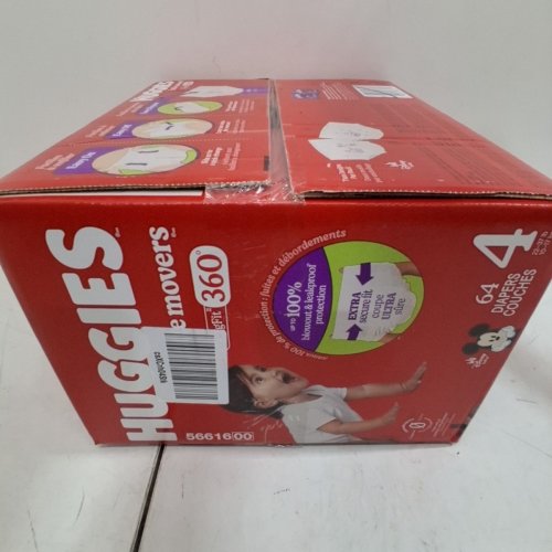 64PK HUGGIES LITTLE MOVERS HUGGFIT BABY DIAPERS WITH 360° WAISTBAND - SIZE 4 (22 - 37LB) (MODEL: 5661600) image 3