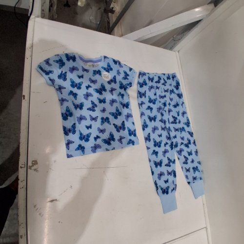 2PC GEORGE BUTTERFLY PRINT SHIRT AND PANTS SET - XS (4-5) - LIGHT BLUE image 2