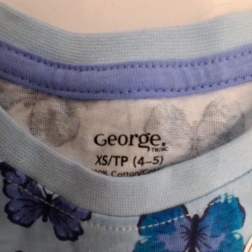2PC GEORGE BUTTERFLY PRINT SHIRT AND PANTS SET - XS (4-5) - LIGHT BLUE image 3