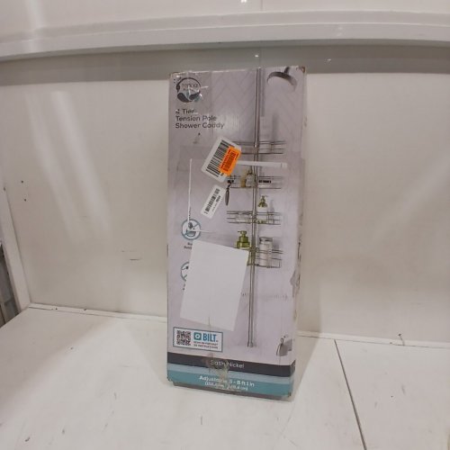 ZENNA HOME TENSION POLE SHOWER CADDY ADJUSTABLE UP TO 9FT - SATIN NICKEL (MODEL: 2159NN) image 3