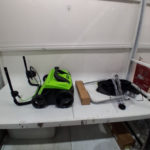 GREENWORKS CORDED ELECTRIC DETHATCHER & SCARIFIER WITH 2-IN-1 LAWN TOOL WITH STAINLESS STEEL TINES, 3-POSITION DEPTH ADJUSTMENT, QUICK-SWAP ATTACHMENTS, 7" WHEELS AND FOLDABLE HANDLES - 13 A 14" - GREEN / BLACK (MODEL:DT13B00) image 3