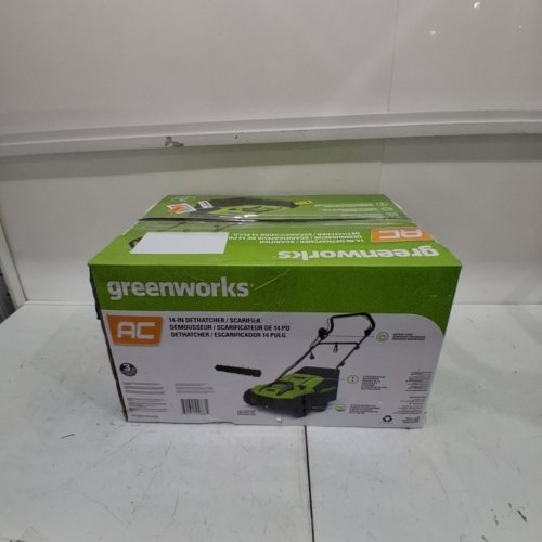 GREENWORKS CORDED ELECTRIC DETHATCHER & SCARIFIER WITH 2-IN-1 LAWN TOOL WITH STAINLESS STEEL TINES, 3-POSITION DEPTH ADJUSTMENT, QUICK-SWAP ATTACHMENTS, 7" WHEELS AND FOLDABLE HANDLES - 13 A 14" - GREEN / BLACK (MODEL:DT13B00) image 9