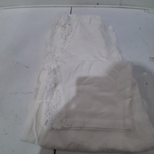 CAMELAND CASUAL LACE DRAWSTRING PANTS - LARGE - WHITE image 3