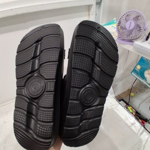 MEN'S BEACH VELCRO SANDALS - 11 - BLACK image 3