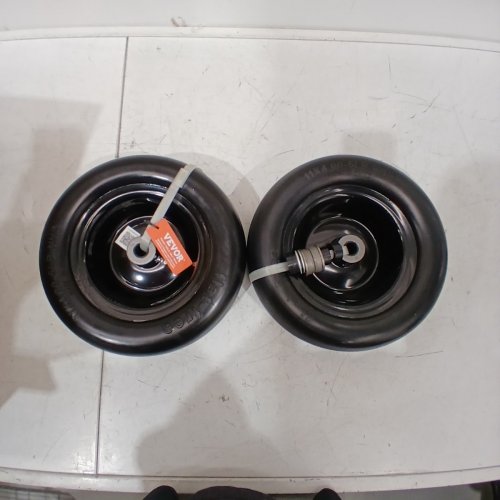 2PK TUBELESS LAWN MOWER TIRES WITH RIM - 11X4-5" - 350LBS CAP - BLACK (MODEL: ZH001) image 2
