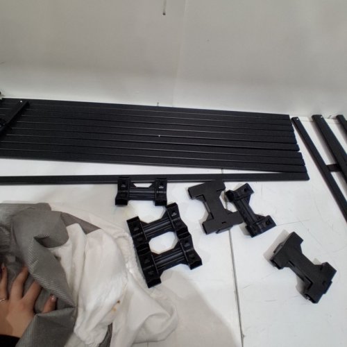 METAL BOX SPRINGS BED FRAME WITRH COVER - SINGLE - GREY/WHITE/BLACK image 4