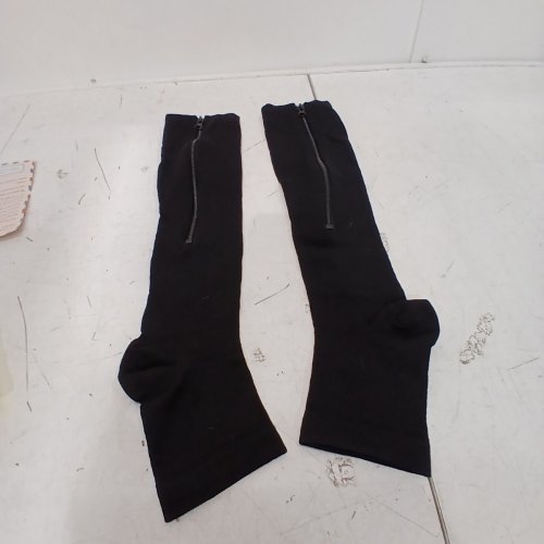 ADULT UNISEX AILAKA MEDICAL COMPRESSION SOCKS WITH ZIPPER 15-20MMHG- SMALL/MEDIUM - BLACK image 2