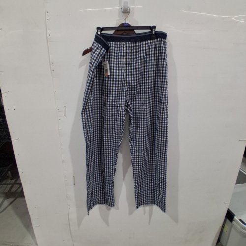 MEN'S GEORGE PLAID POPLIN PANTS - EXTRA LARGE - NAVY/WHITE image 2