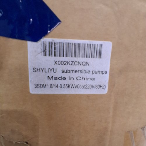 SHYLIYU SUBMERSIBLE BORE PUMP - 220-240 V - 60HZ - 0.55KW - 0.75HP - 1" OUTLET - STAINLESS STEEL image 3