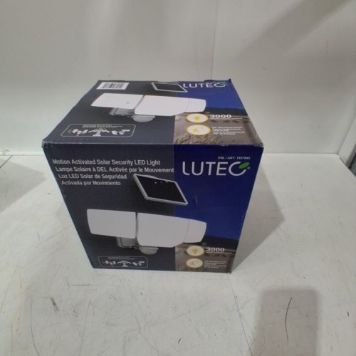 LUTEC MOTION ACTIVATED SOLAR SECURITY LED FLOOD LIGHT - 5000K - 3000LM - WHITE (MODEL: 1937995) image 2