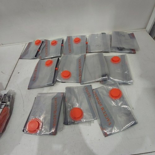 13PC LARKEEY SPACE SAVING VACUUM COMPRESSION STORAGE BAGS FOR TRAVEL WITH RECHARGEABLE AIR PUMP - (4) 24" BAGS, (4) 26" BAGS, (4) 30" BAGS (MODEL: KY-53) image 2
