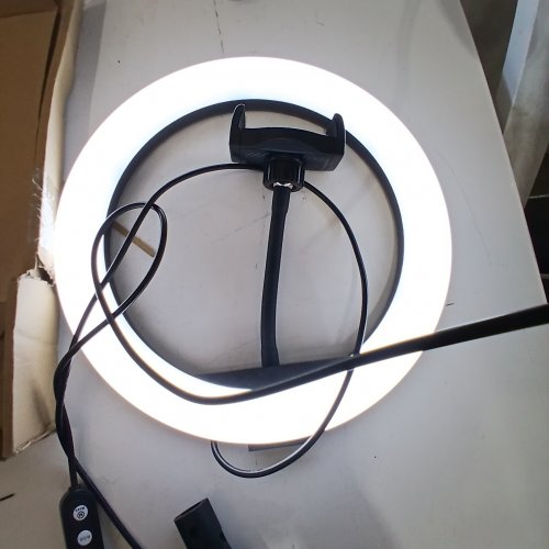 WEILISI SELFIE RING LIGHT WITH TRIPOD STAND WITH 38 COLOR MODES - 10" RING UP TO 72" TRIPOD STAND - BLACK/MULTI COLOR image 2