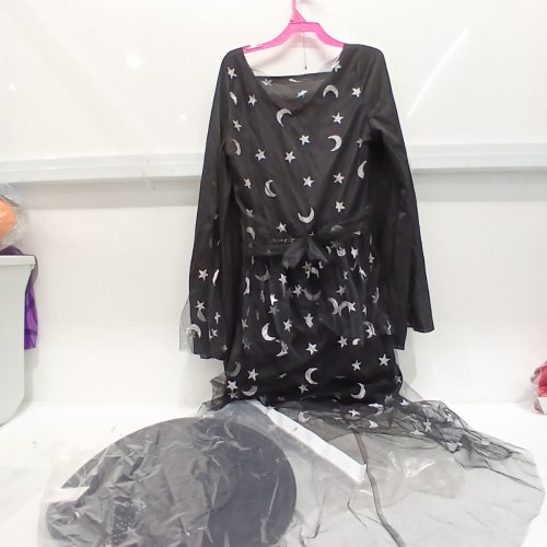2PC WOMEN'S PARTYHOLIC TWILIGHT SORCERESS COSTUME - LARGE / 10-12 - BLACK SILVER (STYLE : 50153L) image 2