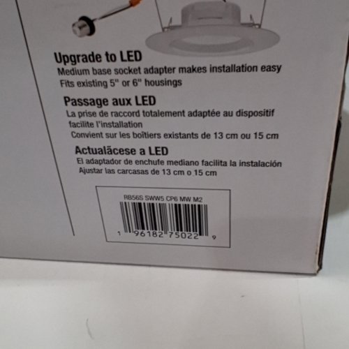 6PK JUNO LED RECESSED DOWNLIGHTS - 5"/ 6" - WHITE (ITEM: RB56S SWW5 CP6 MW M2) image 2
