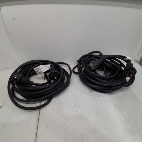 2PK HEAVY DUTY NEMA L50-30 LOCKING EXTENSION CORDS - 25FT - 600V - 10AWG - BLACK (MODEL:ED-303P+ED-301R) image 2