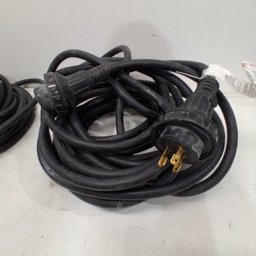 2PK HEAVY DUTY NEMA L50-30 LOCKING EXTENSION CORDS - 25FT - 600V - 10AWG - BLACK (MODEL:ED-303P+ED-301R) image 3