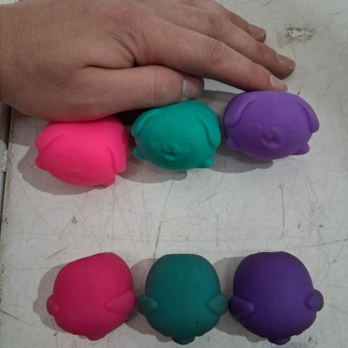 9PC MINI SOFT-SQUISH SENSORY PUPPY STRESS-RELIEF SQUISHY TOYS - 2" - MULTICOLOR image 3