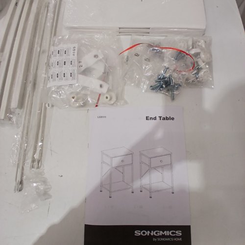 2PK SONGMICS NIGHT TABLES WITH DRAWER - WHITE (MODEL: LGS111W101) image 4
