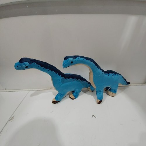 2 PLUSH BRACHIOSAURUS DINOSAUR TOYS - BLUE image 2