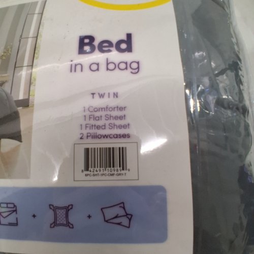 5PC SWEET HOME COLLECTION COMFORTER SET - TWIN - GREY image 2